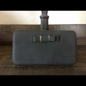 Dark Taupe Vegan Leather Wallet/Wristlet